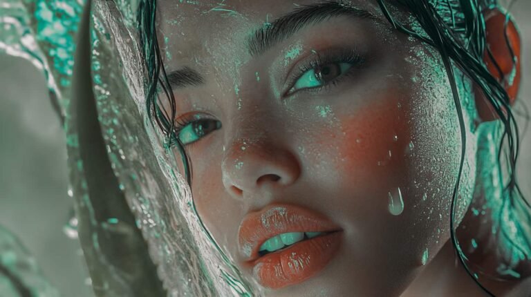 Modelo con piel hidratada