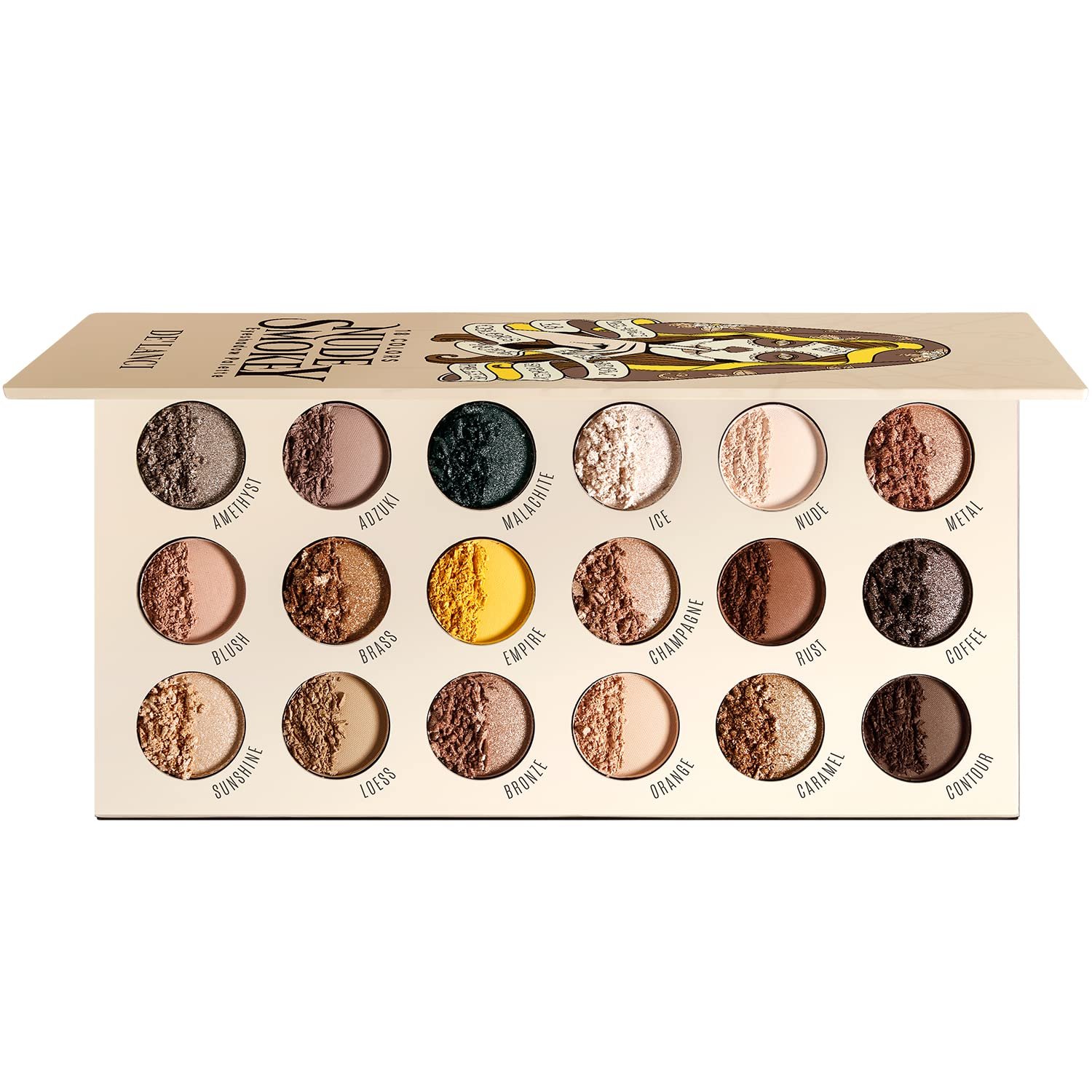 DE'LANCI Paleta de sombras de ojos nude natural ahumado, 18 tonos