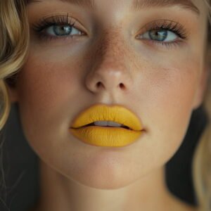 Model With yellow dark Mate LipsStick