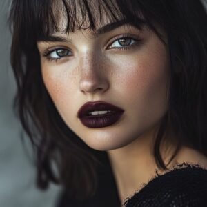 Modelo Labial Mate oscuro