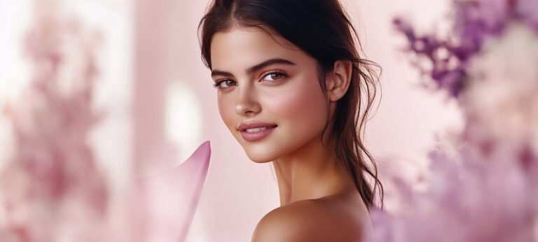 Mujer maquillada rare beauty